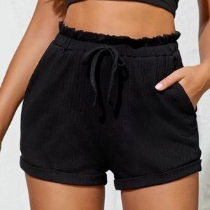 Black Knit Shorts